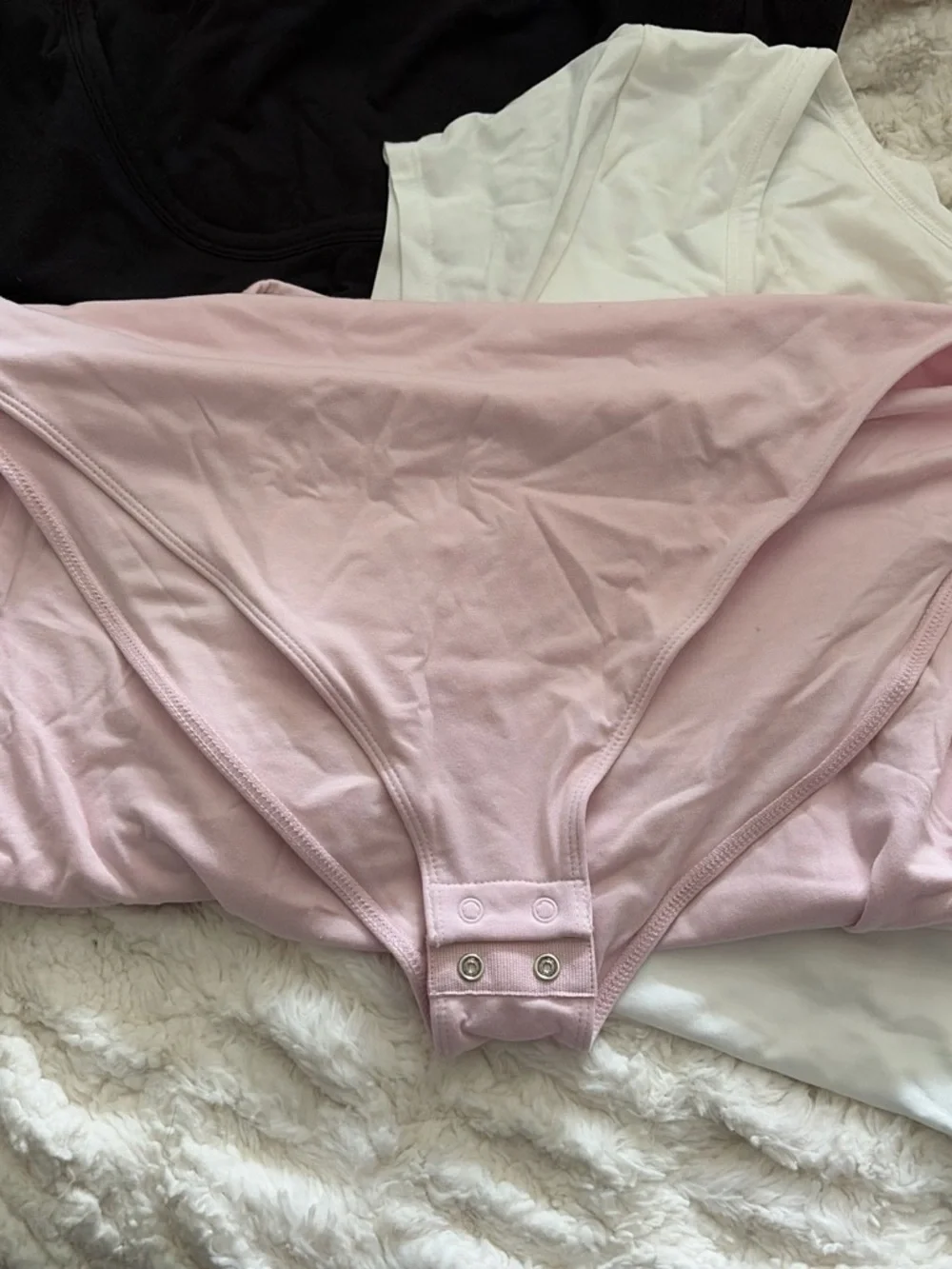 Old Navy Women’s Scoop Neck Bodysuits - Pink, White, Black - 3-Pack